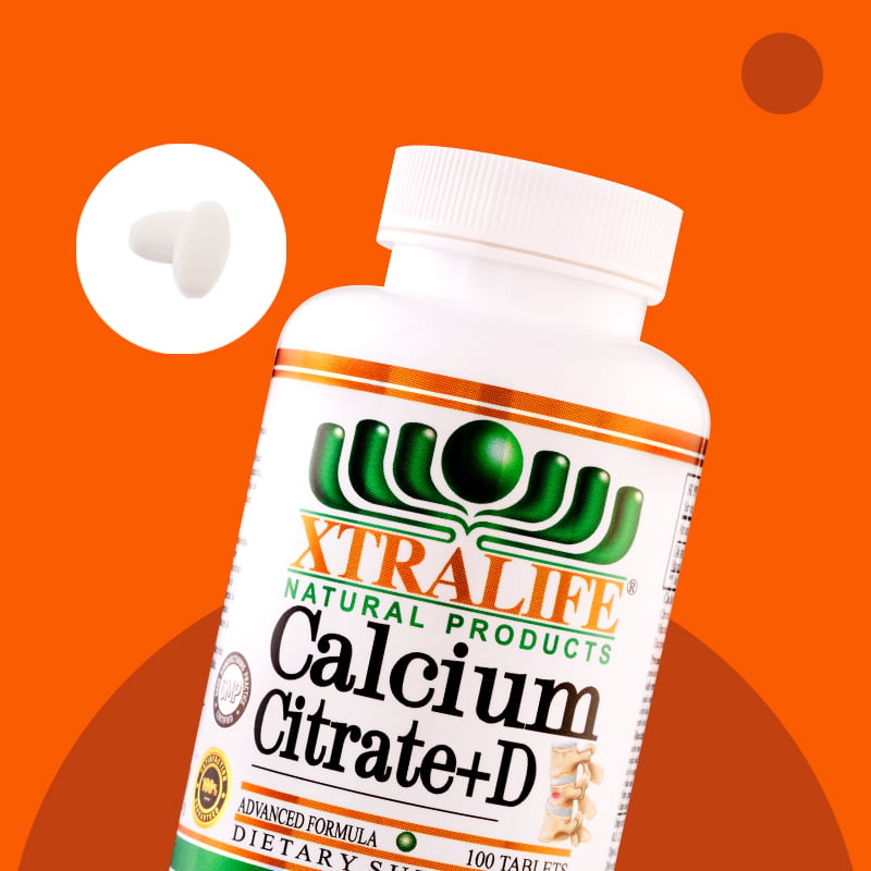 CALCIO CITRATE + VITAMINA D - XTRALIFE - 90 CÁPSULAS - 6