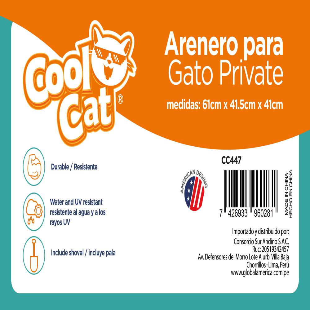 ARENERO PARA GATOS PORTÁTIL PRIVATE CON PALA - COOL CAT - 4