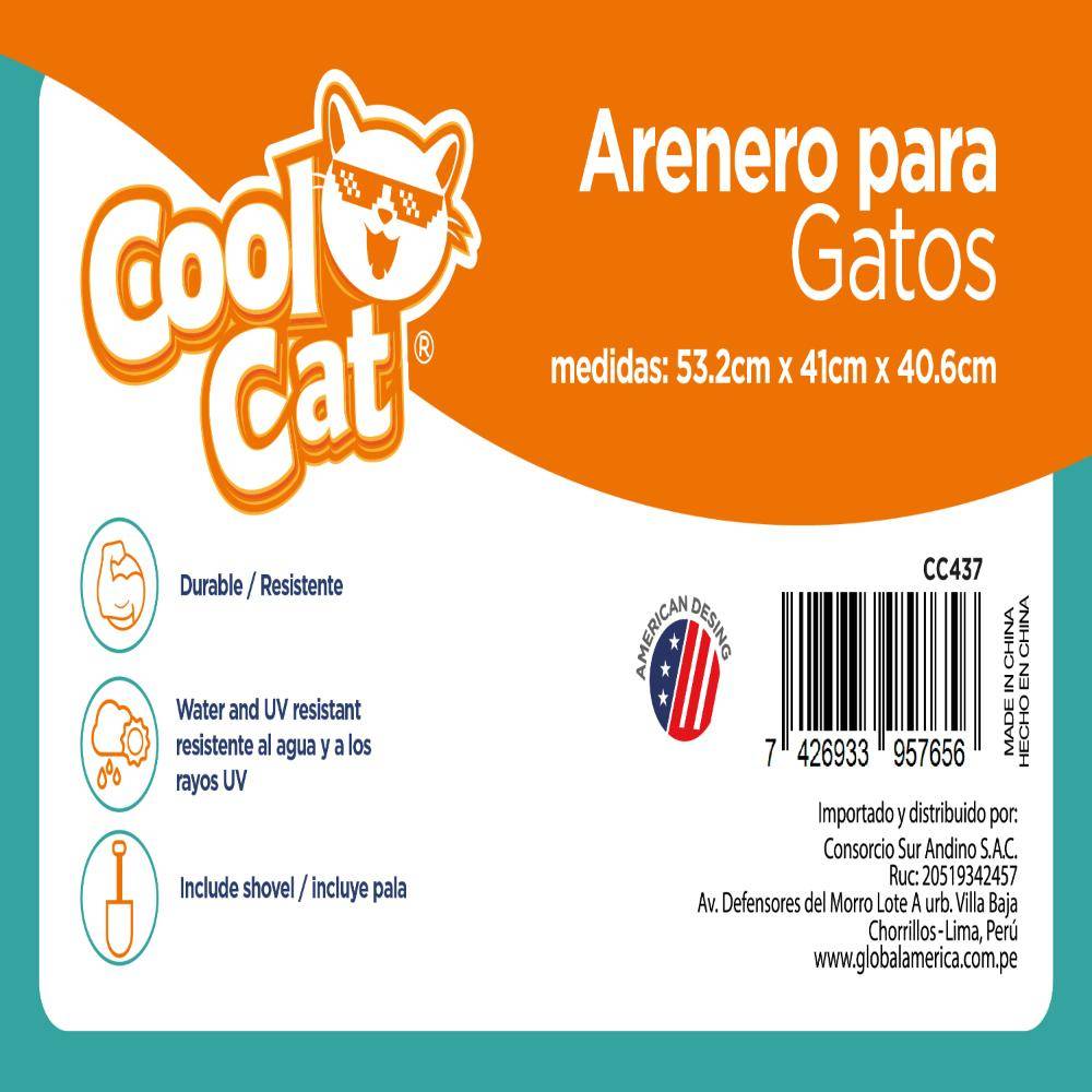 ARENERO PARA GATOS PORTÁTIL CON PALA - COOL CAT - 5