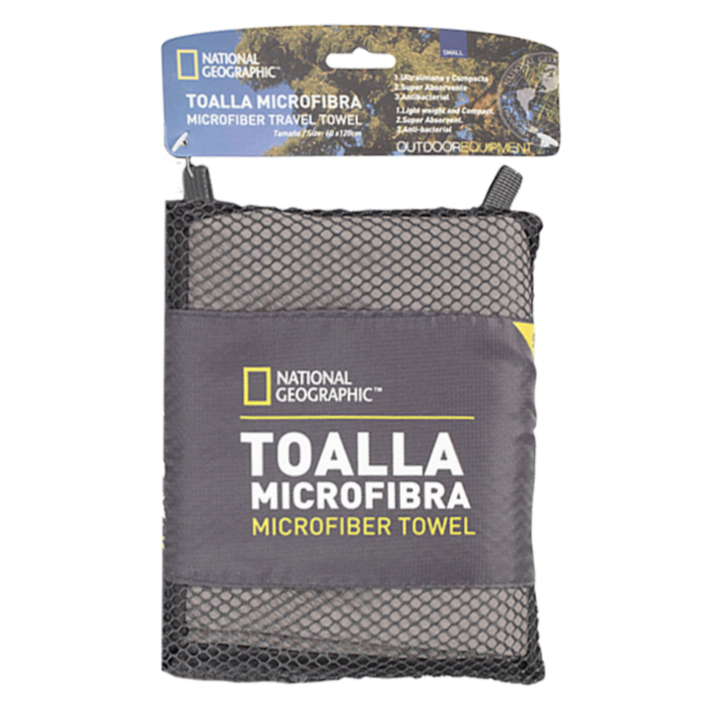 TOALLA NATIONAL GEOGRAPHIC TNG1002 GRIS MICROFIBRA SECADO FÁCIL TALLA M - 2