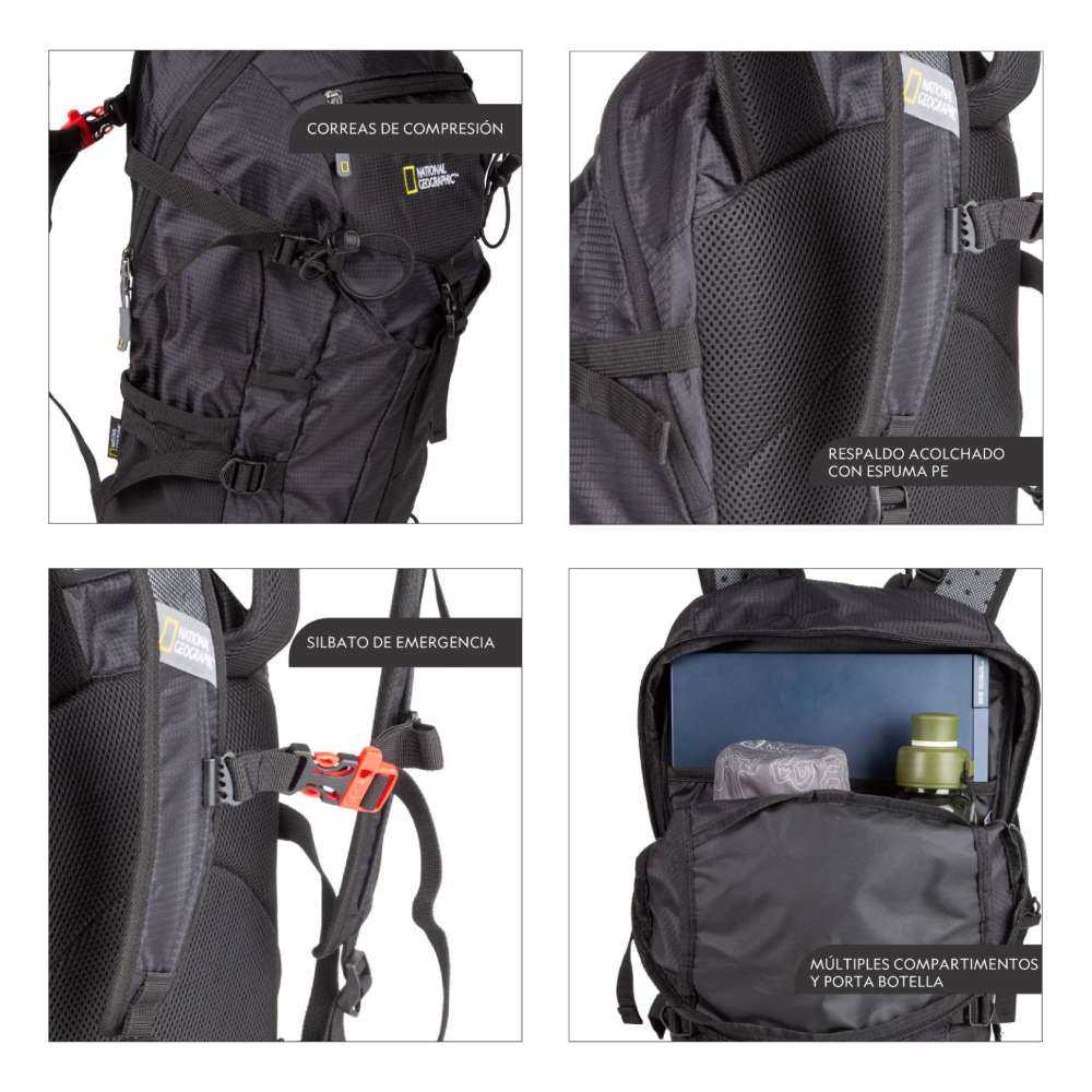 MOCHILA SAMBURU COLOR NEGRO DE 20 LITROS - NATIONAL GEOGRAPHIC - 6