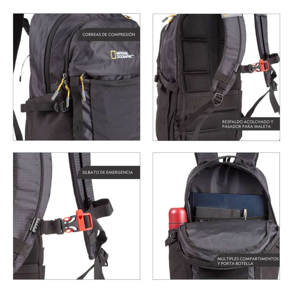 MOCHILA DAL LAKE COLOR NEGRO DE 26 LITROS - NATIONAL GEOGRAPHIC - 6