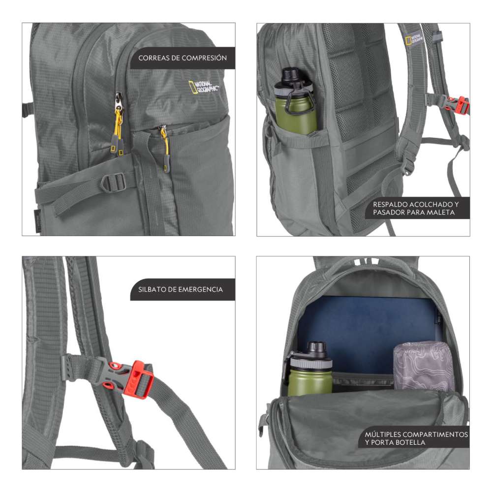 MOCHILA DAL LAKE COLOR GRIS DE 26 LITROS - NATIONAL GEOGRAPHIC - 6