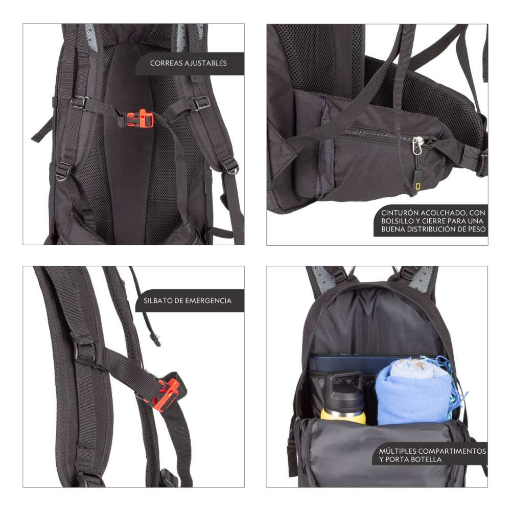 MOCHILA CROSS RIVER COLOR NEGRO DE 30 LITROS - NATIONAL GEOGRAPHIC - 6