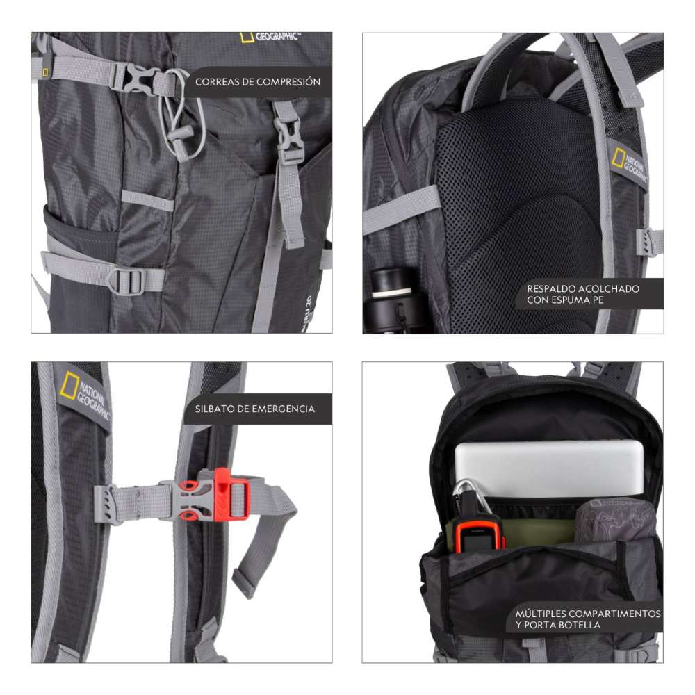 MOCHILA SAMBURU COLOR GRIS DE 20 LITROS - NATIONAL GEOGRAPHIC - 6