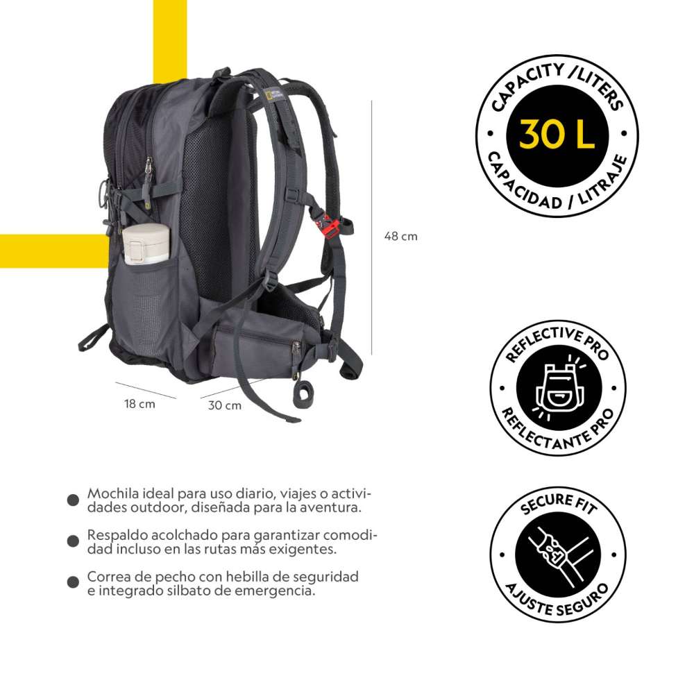 MOCHILA CROSS RIVER COLOR GRIS DE 30 LITROS - NATIONAL GEOGRAPHIC - 7
