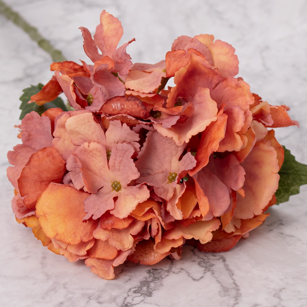 Hortensias En Vara Naranja Panorama Hogar Pack De 4 - 2