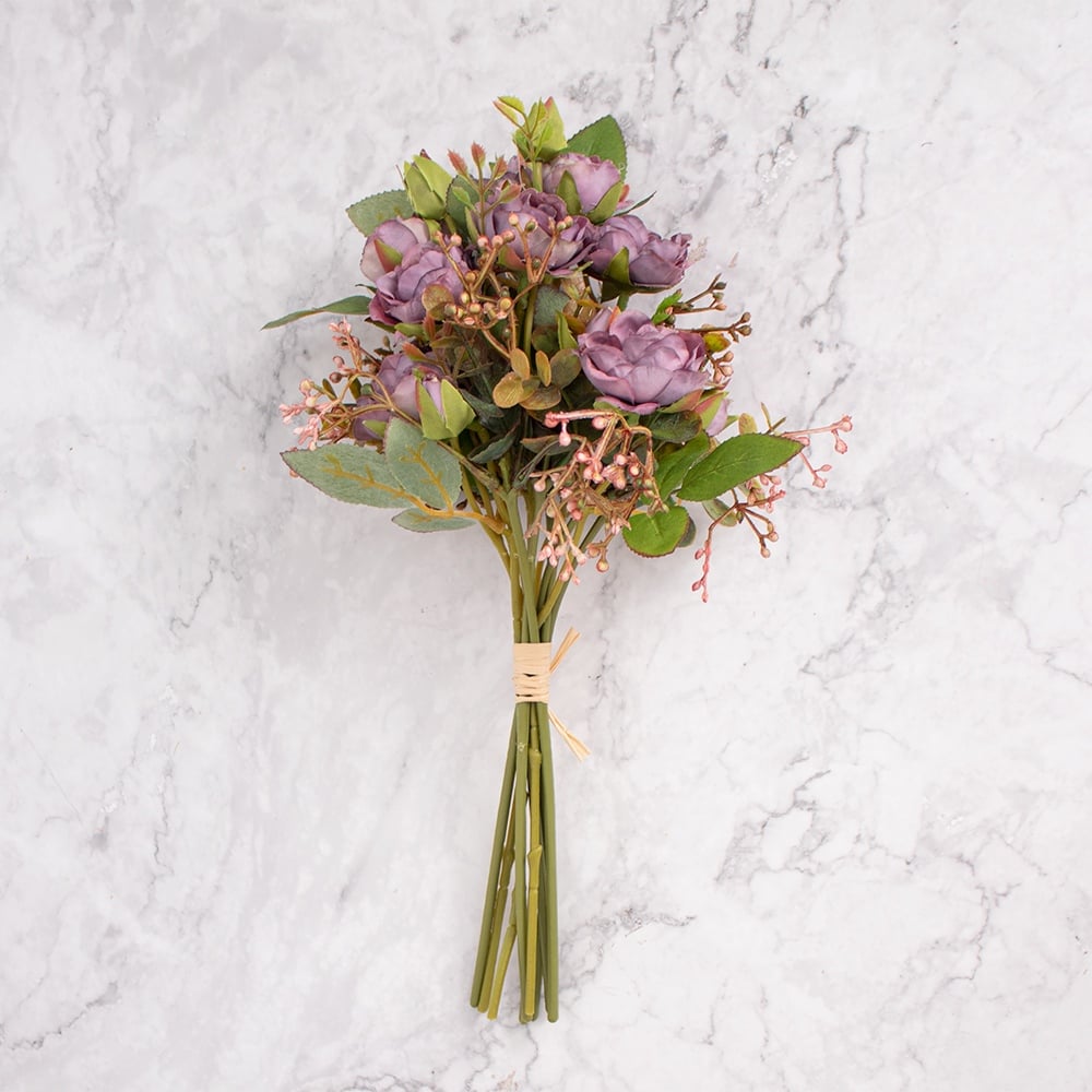 PACK DE 2 RAMOS ROSAS MORADO PANORAMA HOGAR - 1
