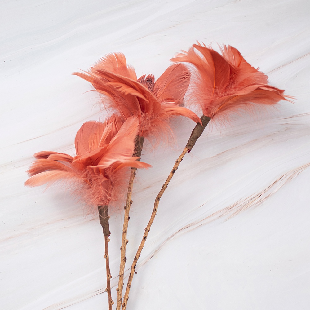 PLUMAS EN VARA PVC 58CM NARANJA - 2