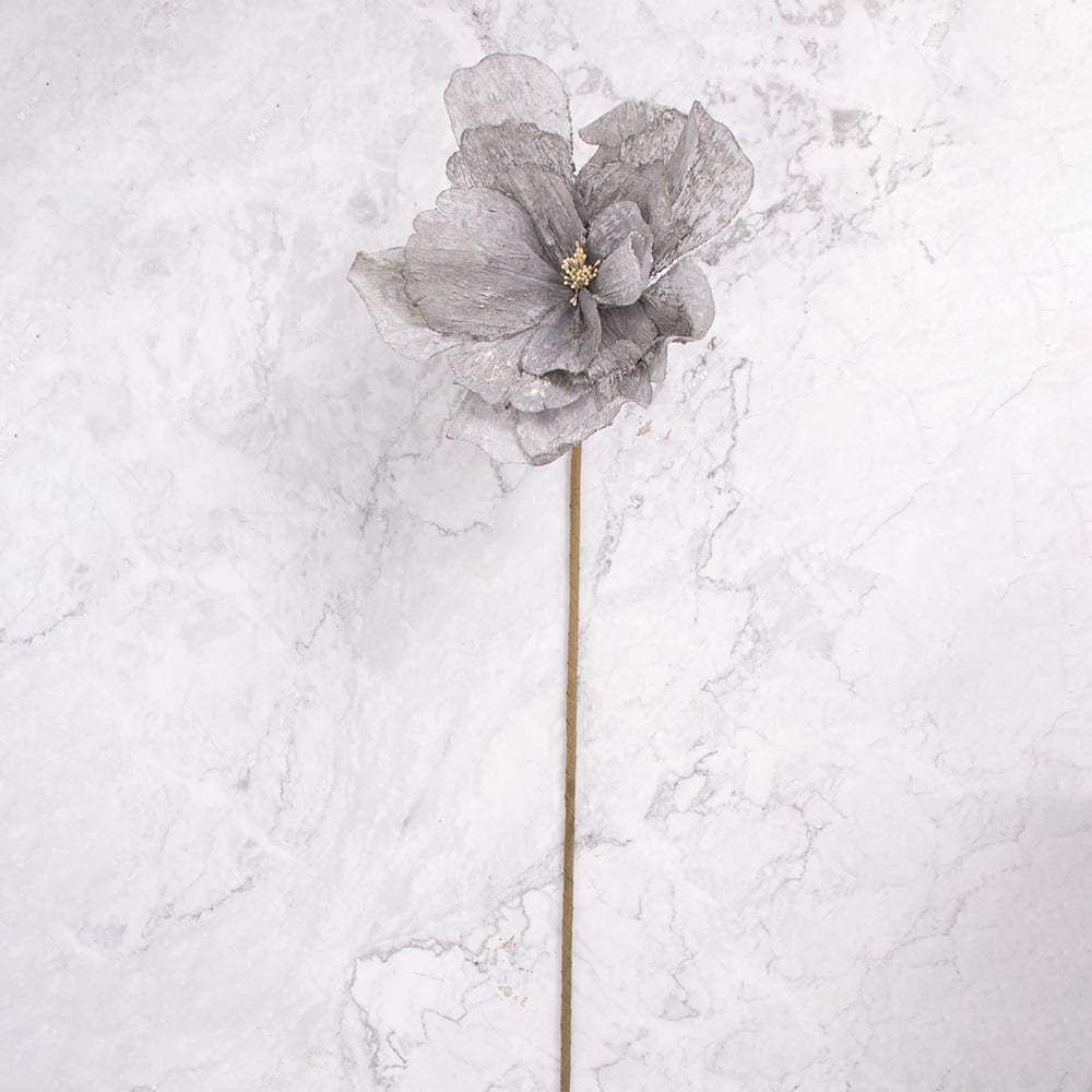 PACK DE 2 FLOR DE LOTO EN VARA GRIS PANORAMA HOGAR - 1