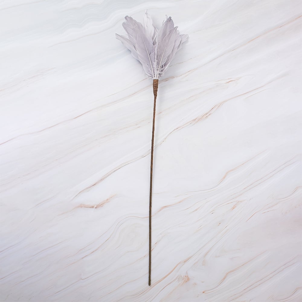 SETX2 PLUMAS GRIS EN VARA 72CM PVC - 1