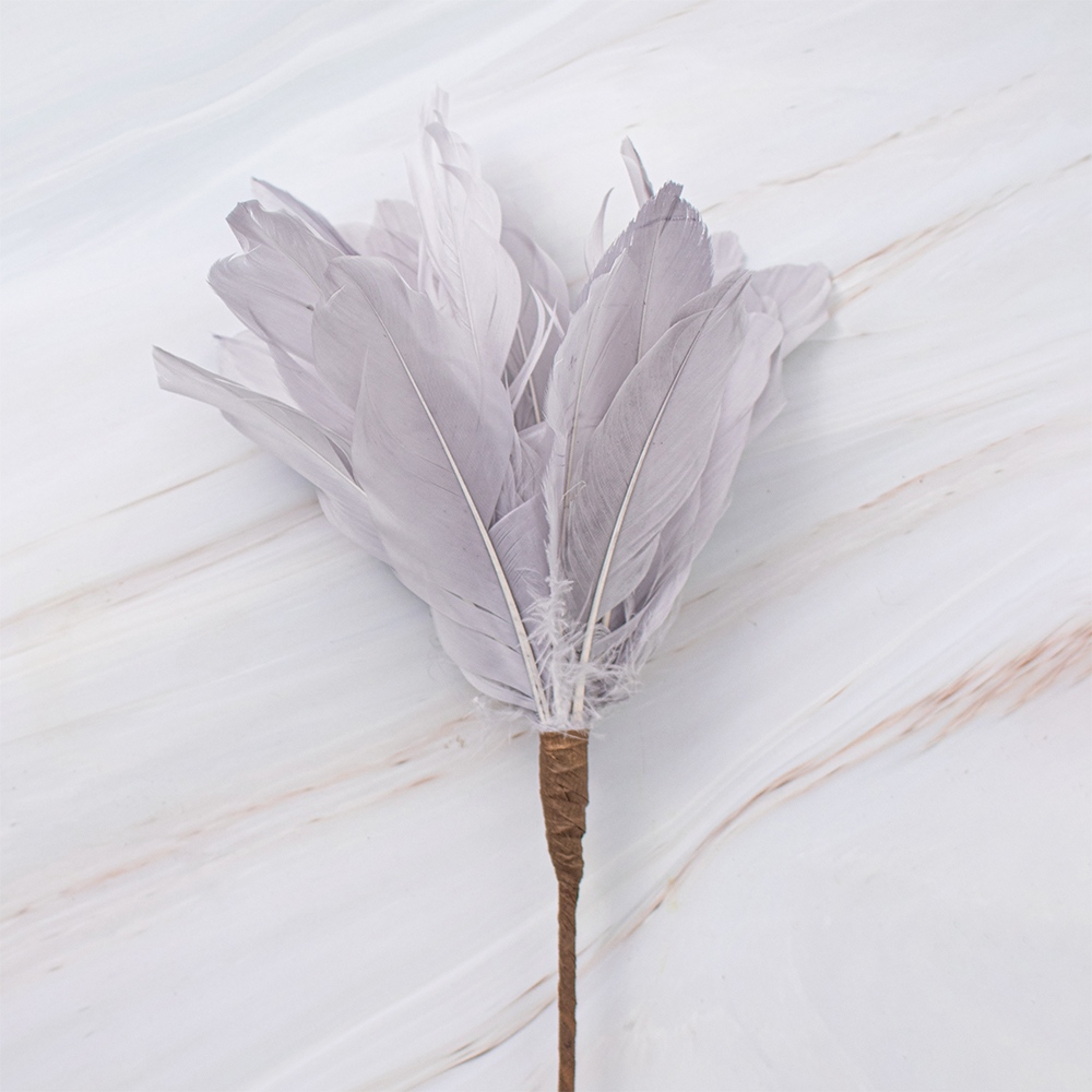 SETX2 PLUMAS GRIS EN VARA 72CM PVC - 2