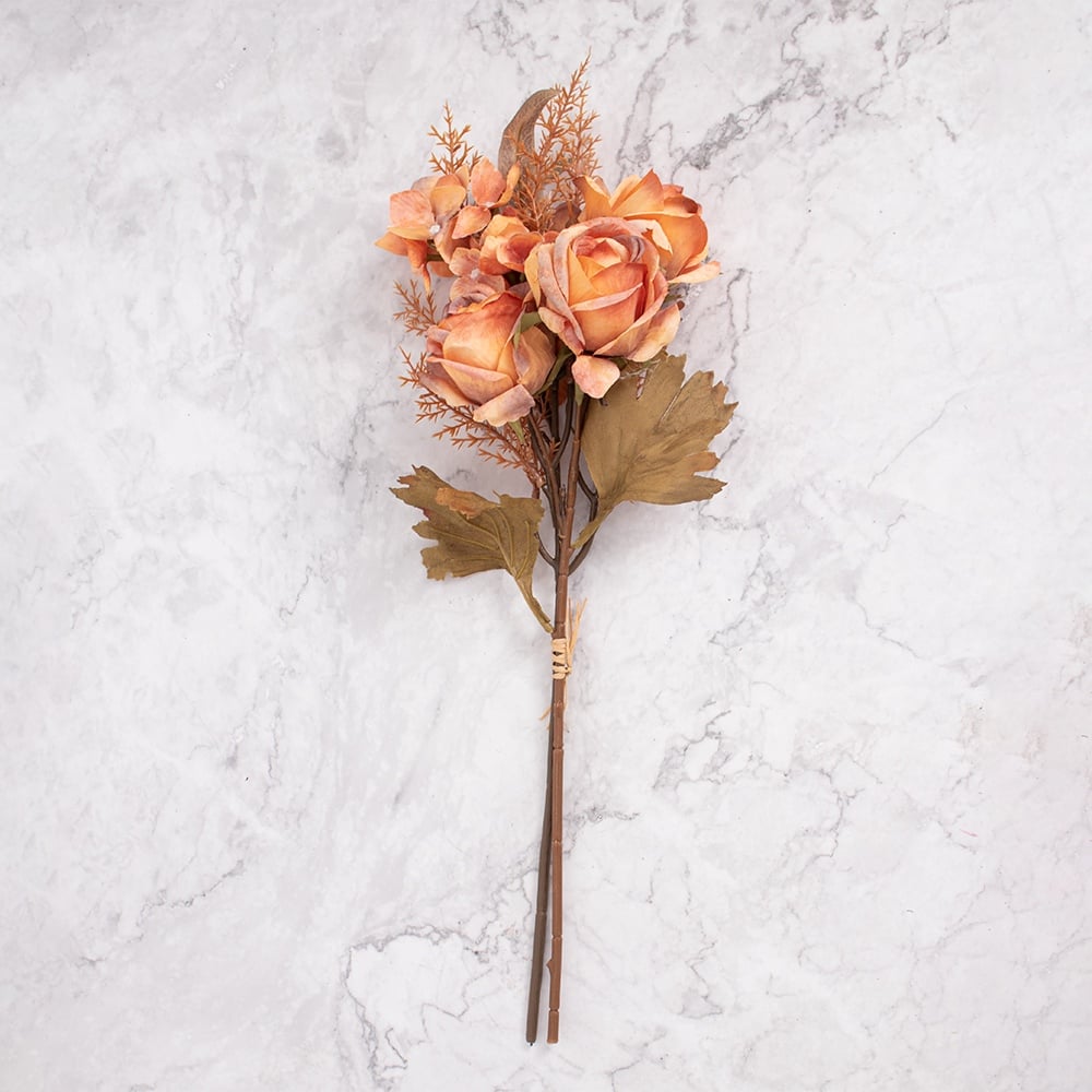 PACK DE 2 RAMOS ROSAS ARTIFICIALES NARANJA - 1
