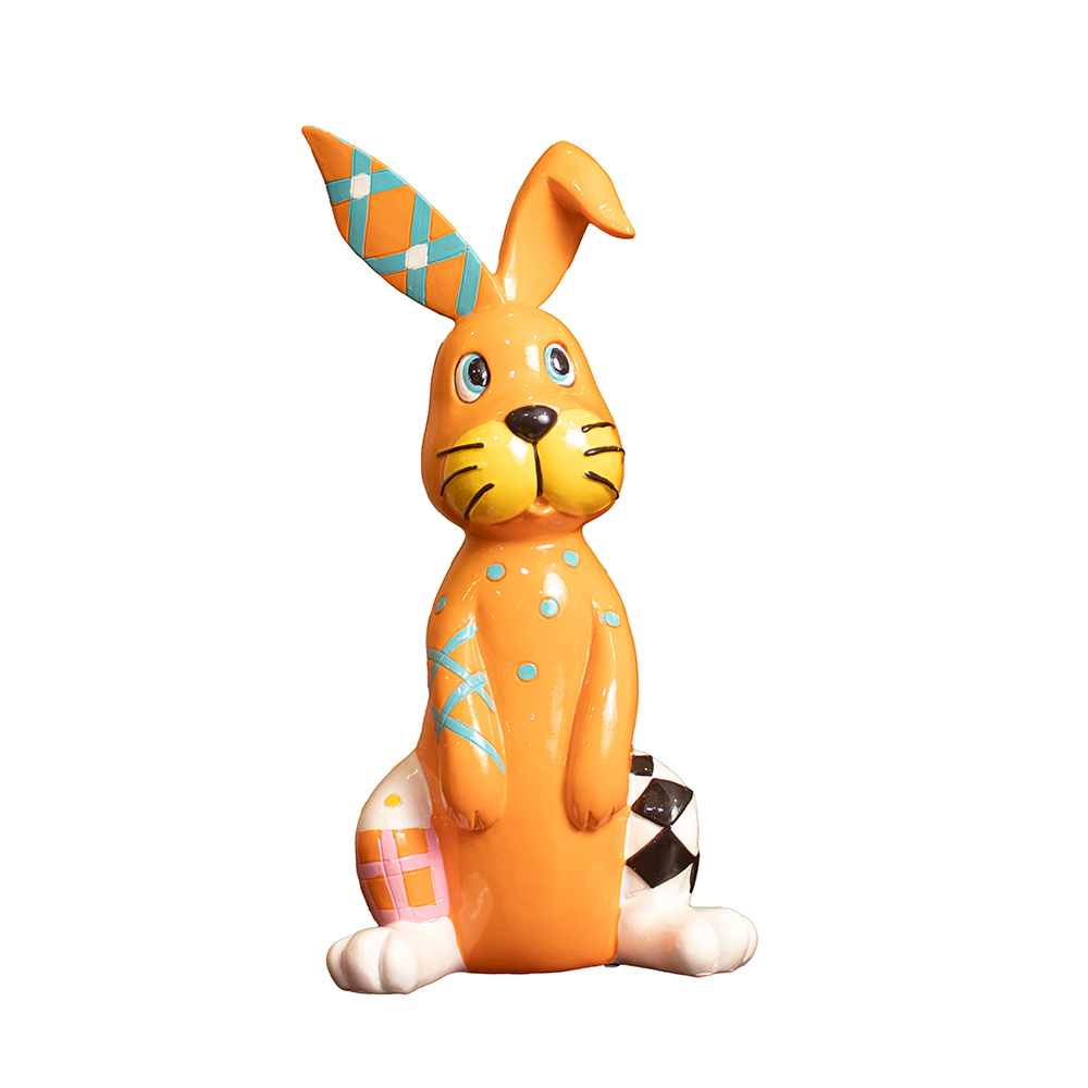 CONEJO MULTICOLOR 26CM POLIRESINA DECORATIVO - 1