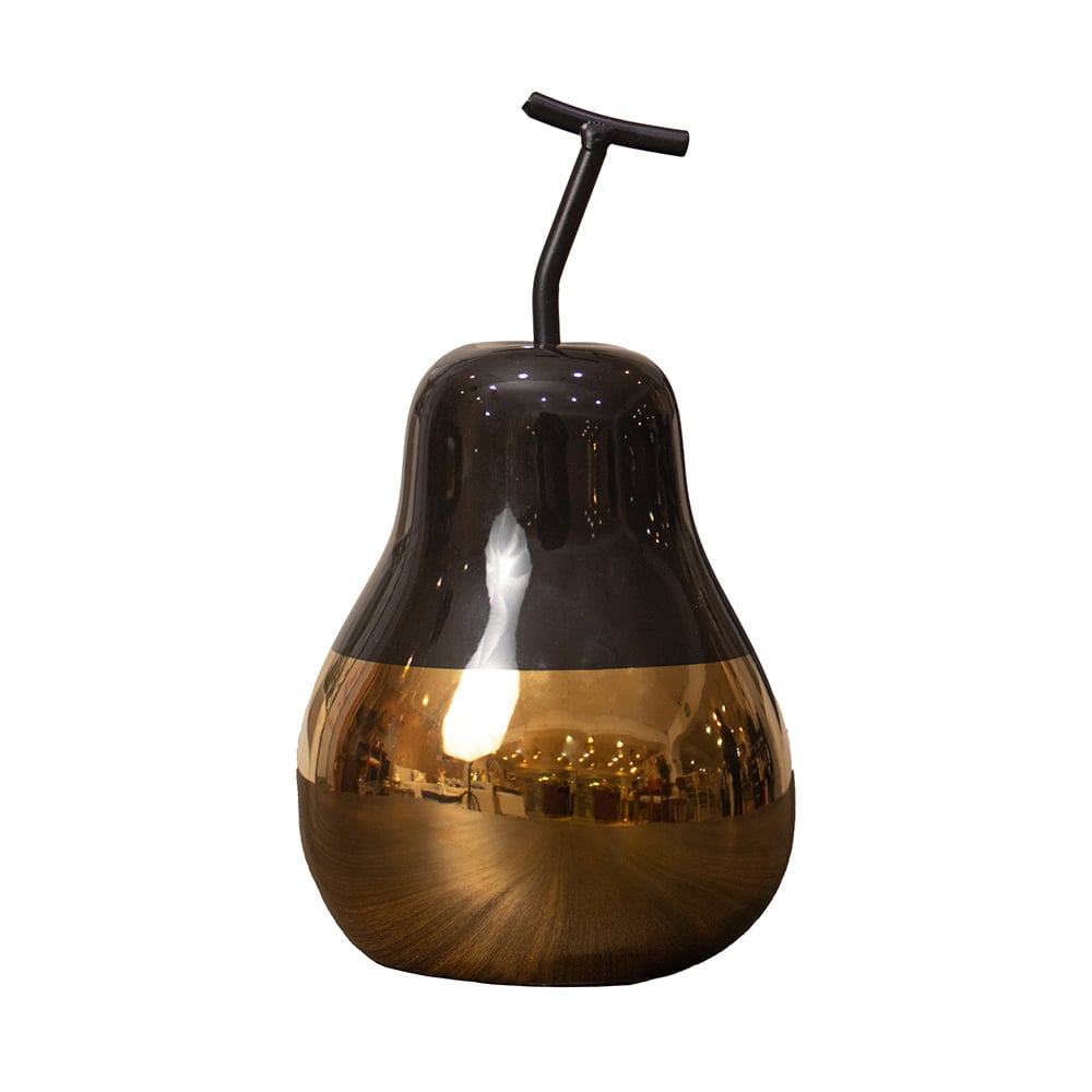 PERA NEGRA DORADA 19CM CERAMICA DECORATIVO - 1