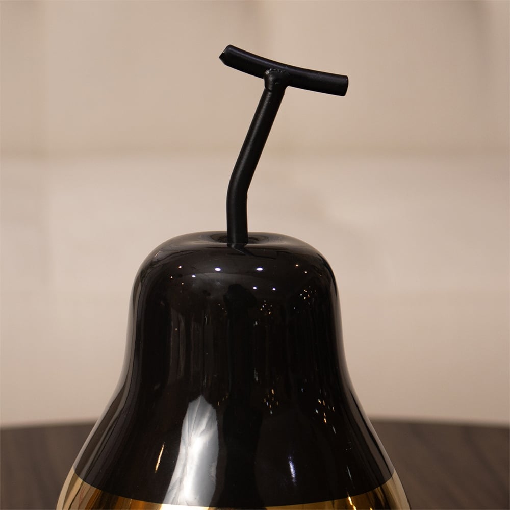 PERA NEGRA DORADA 19CM CERAMICA DECORATIVO - 3