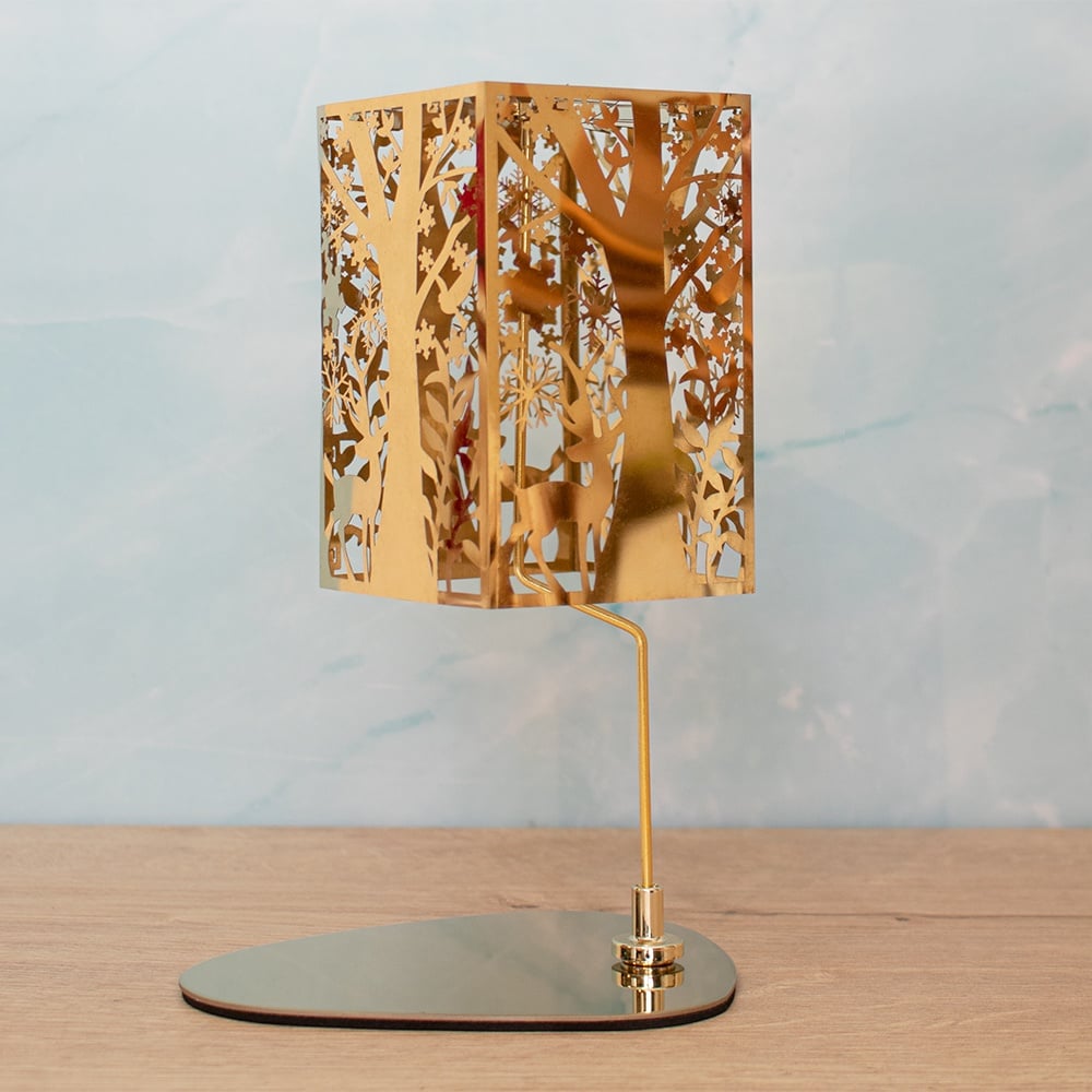 CANDELABRO GIRATORIO DECORATIVO DE HIERRO DISEÑO FLORAL 18CM - 1