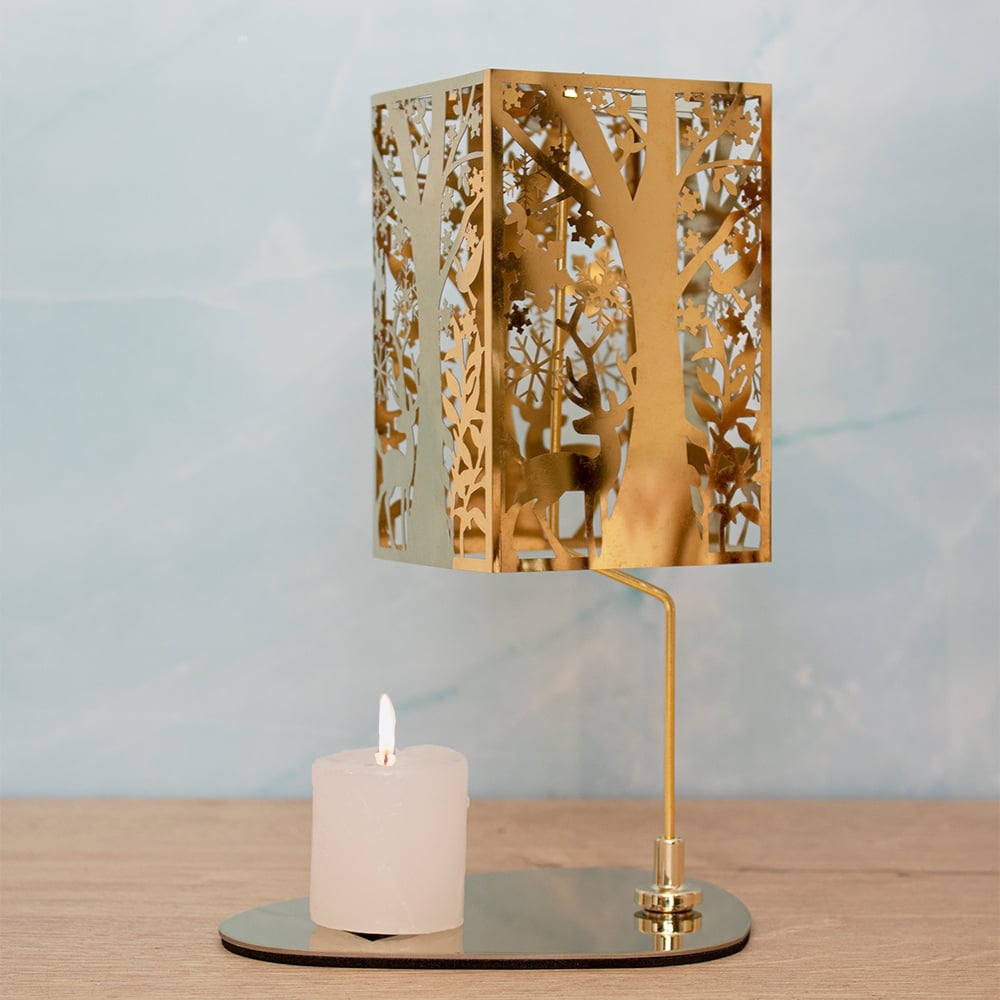 CANDELABRO GIRATORIO DECORATIVO DE HIERRO DISEÑO FLORAL 18CM - 2