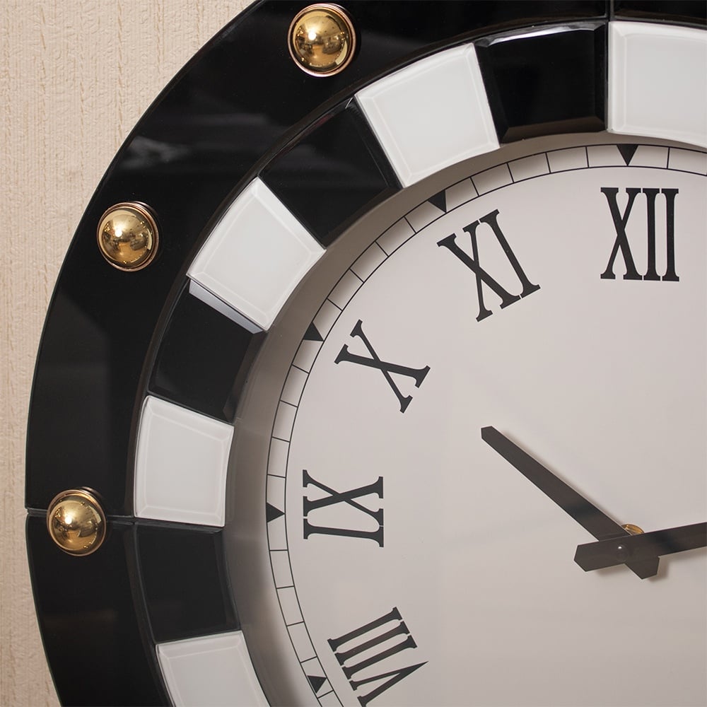 RELOJ DE PARED REDONDO CON MARCO DECORATIVO BICOLOR 50CM - 3
