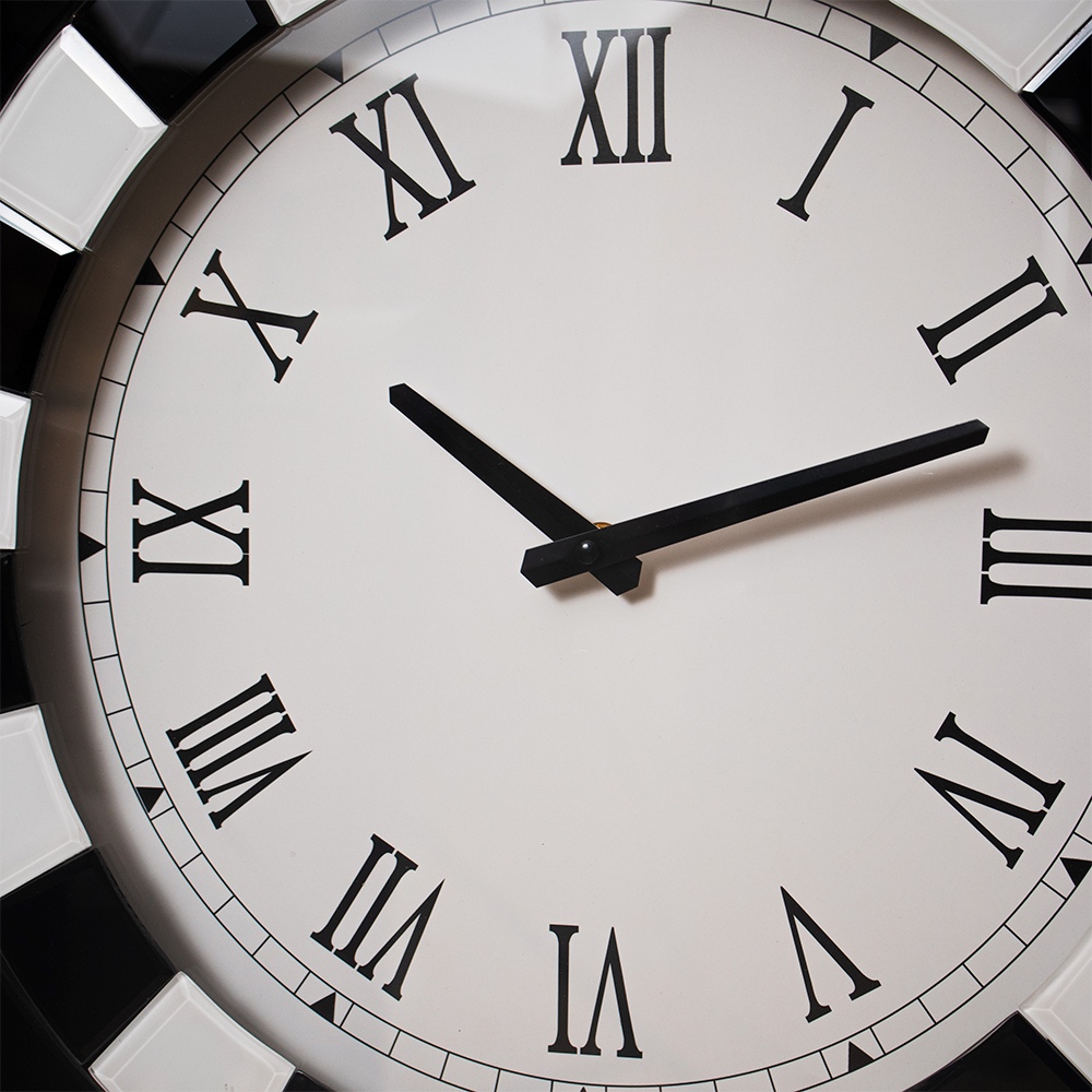 RELOJ DE PARED REDONDO CON MARCO DECORATIVO BICOLOR 50CM - 4