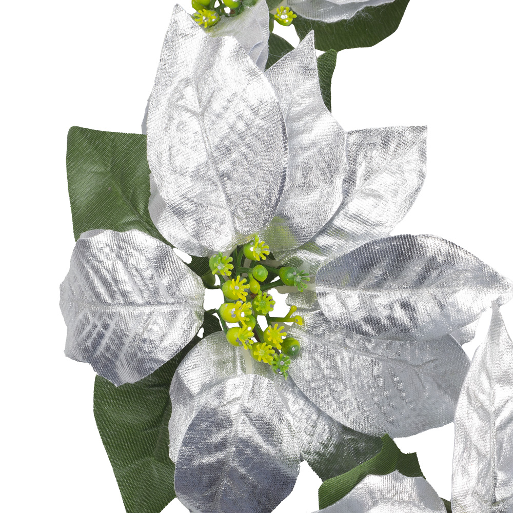 DECORACIÓN NAVIDEÑA CORONA 40CM CON 8 POINSETTIAS - 2
