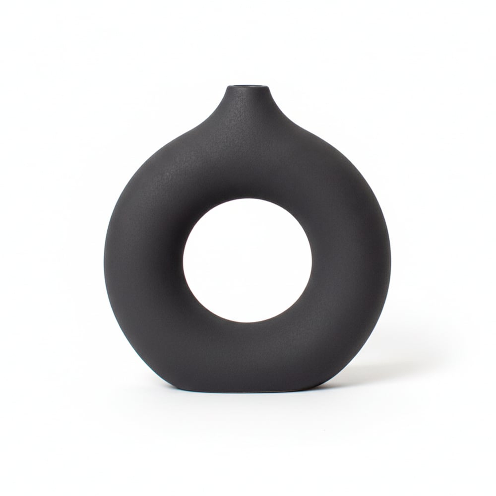 FLORERO PANADECOR CIRCULAR NEGRO 19CM PORCELANA - 2
