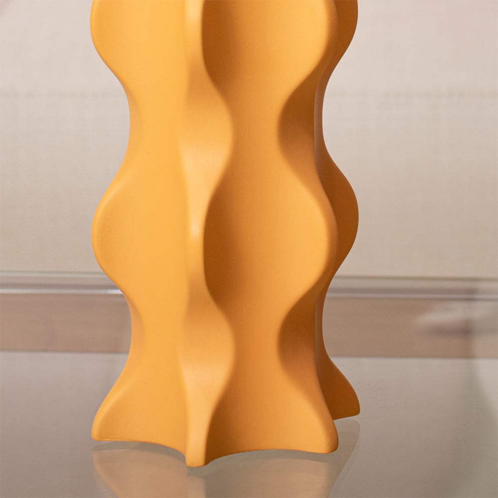 FLORERO PANADECOR MOSTAZA ONDAS 23CM PORCELANA - 2