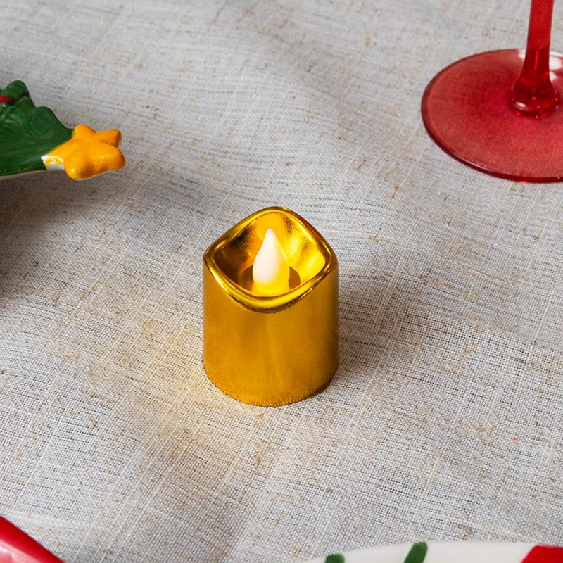 SETX12 VELAS MINI LED DORADO - 1