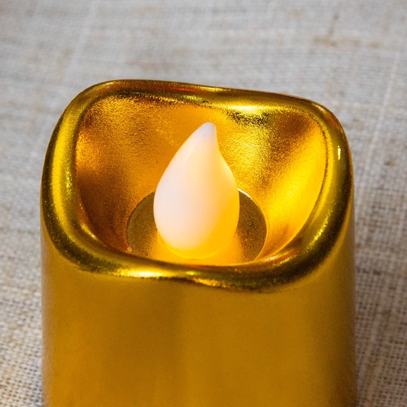 SETX12 VELAS MINI LED DORADO - 2