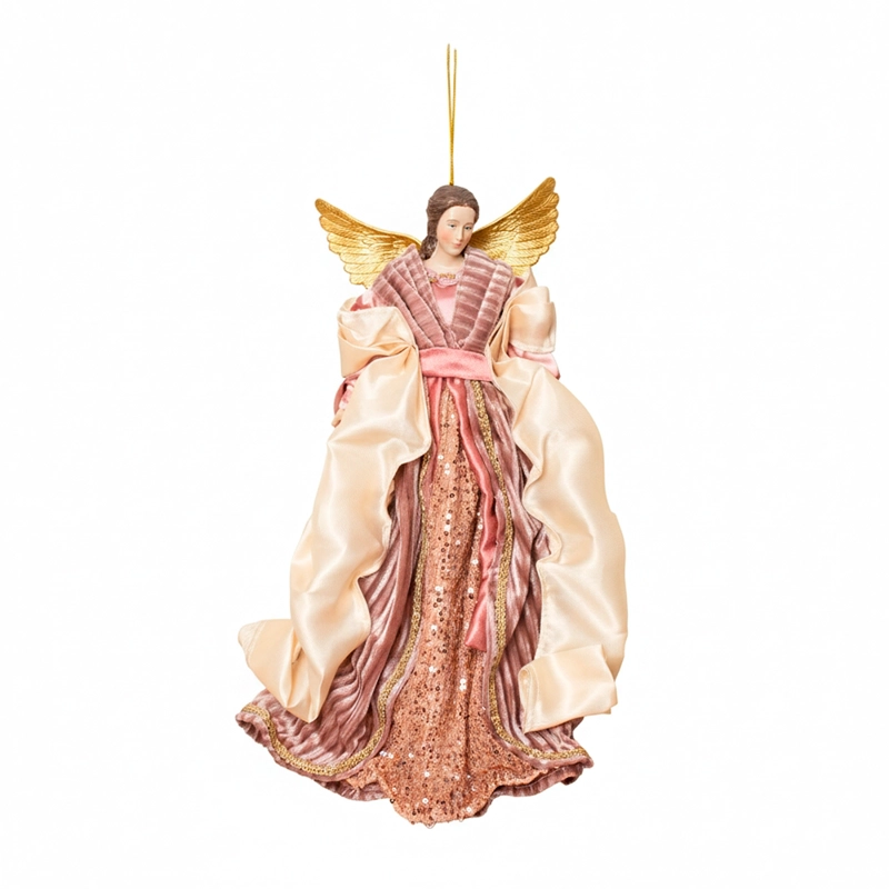 ÁNGEL DECORATIVO ROSADO PARA COLGAR 35.5CM POLIRESINA - 1