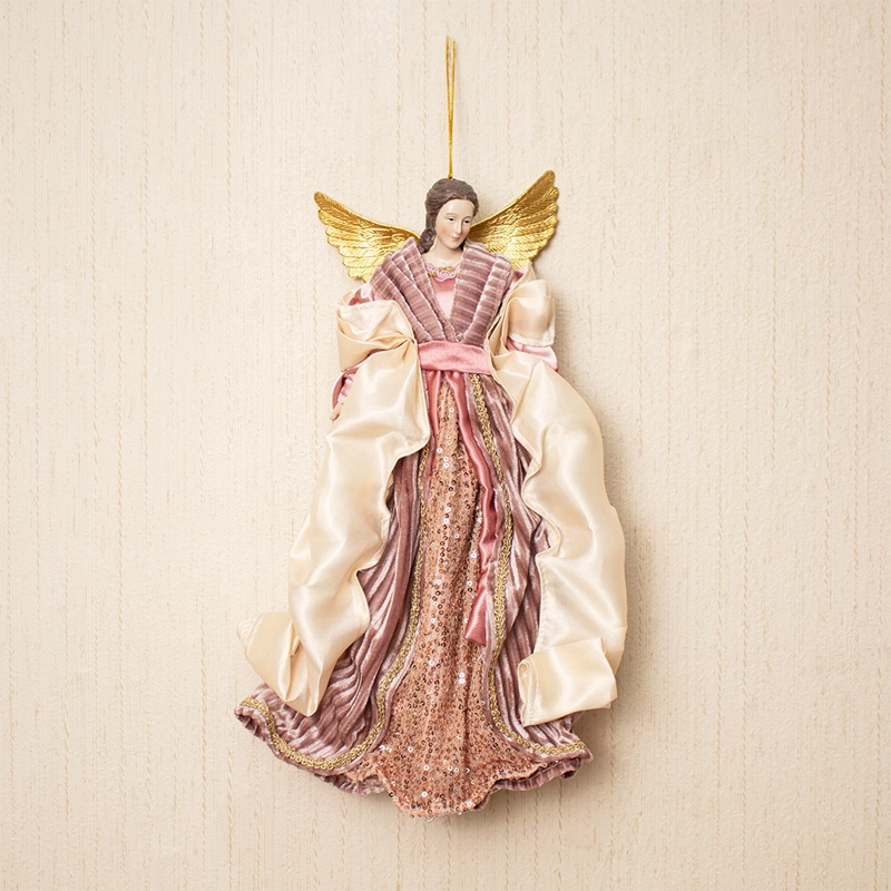 ÁNGEL DECORATIVO ROSADO PARA COLGAR 35.5CM POLIRESINA - 2