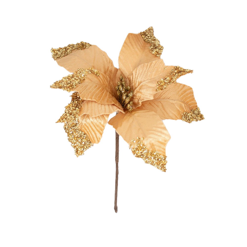 SETX4 POINSETTIAS DORADA PVC - 1