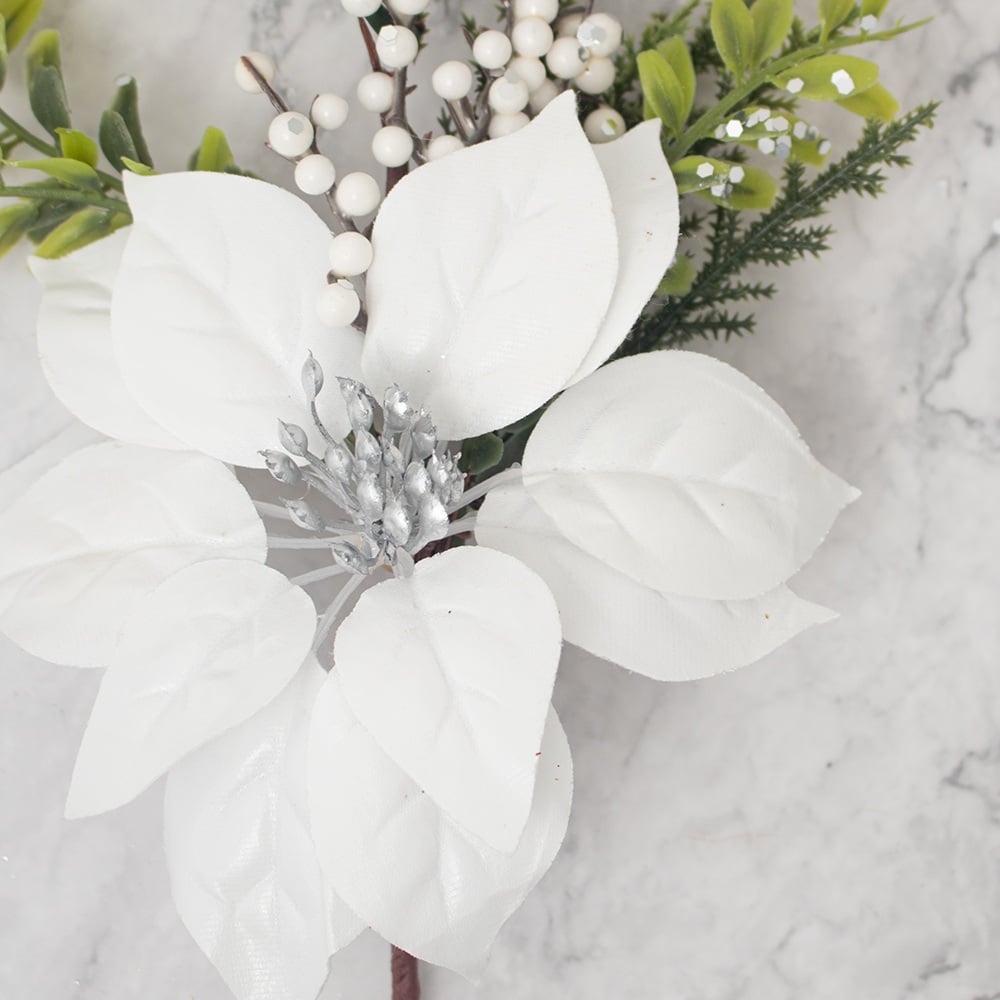 SETX4 POINSETTIAS BLANCO CON RAMA PVC - 3