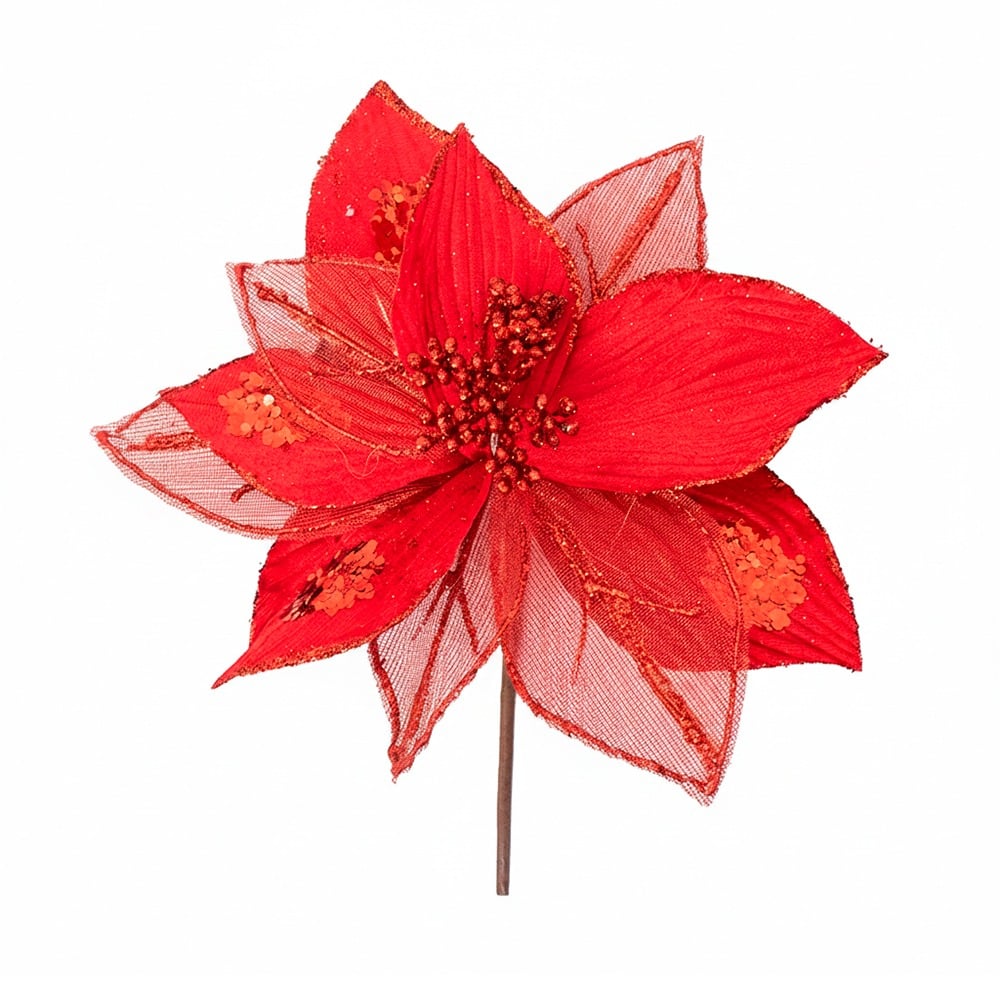 SETX4 FLORES POINSETTIAS 28CM PVC SURTIDOS - 1