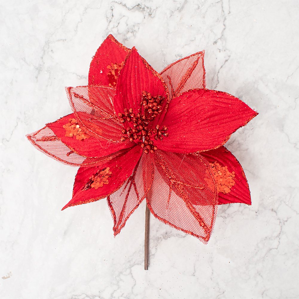 SETX4 FLORES POINSETTIAS 28CM PVC SURTIDOS - 2