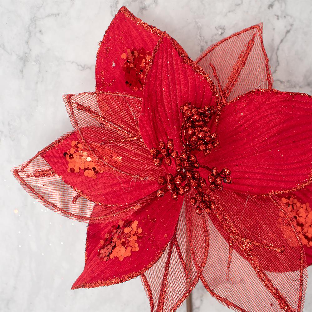 SETX4 FLORES POINSETTIAS 28CM PVC SURTIDOS - 3