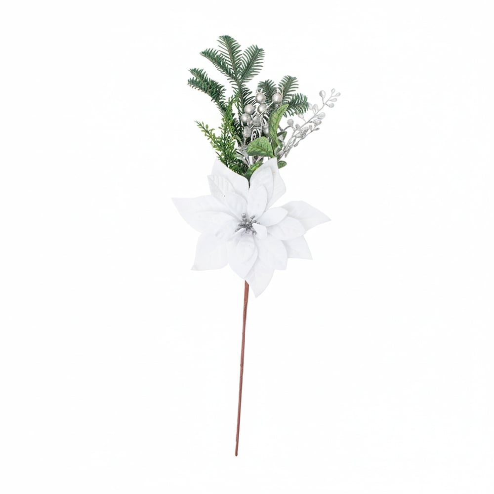 SETX3 FLORES POINSETTIAS BLANCO 51CM PVC - 1