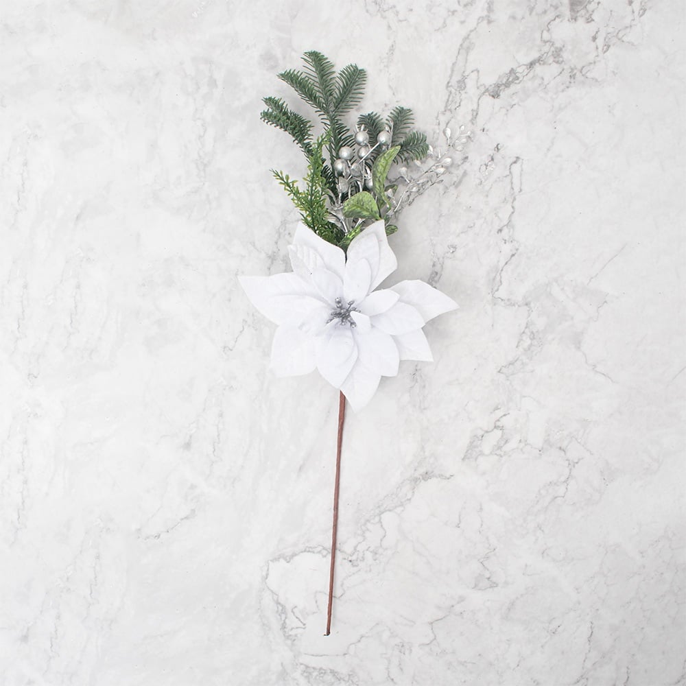 SETX3 FLORES POINSETTIAS BLANCO 51CM PVC - 2