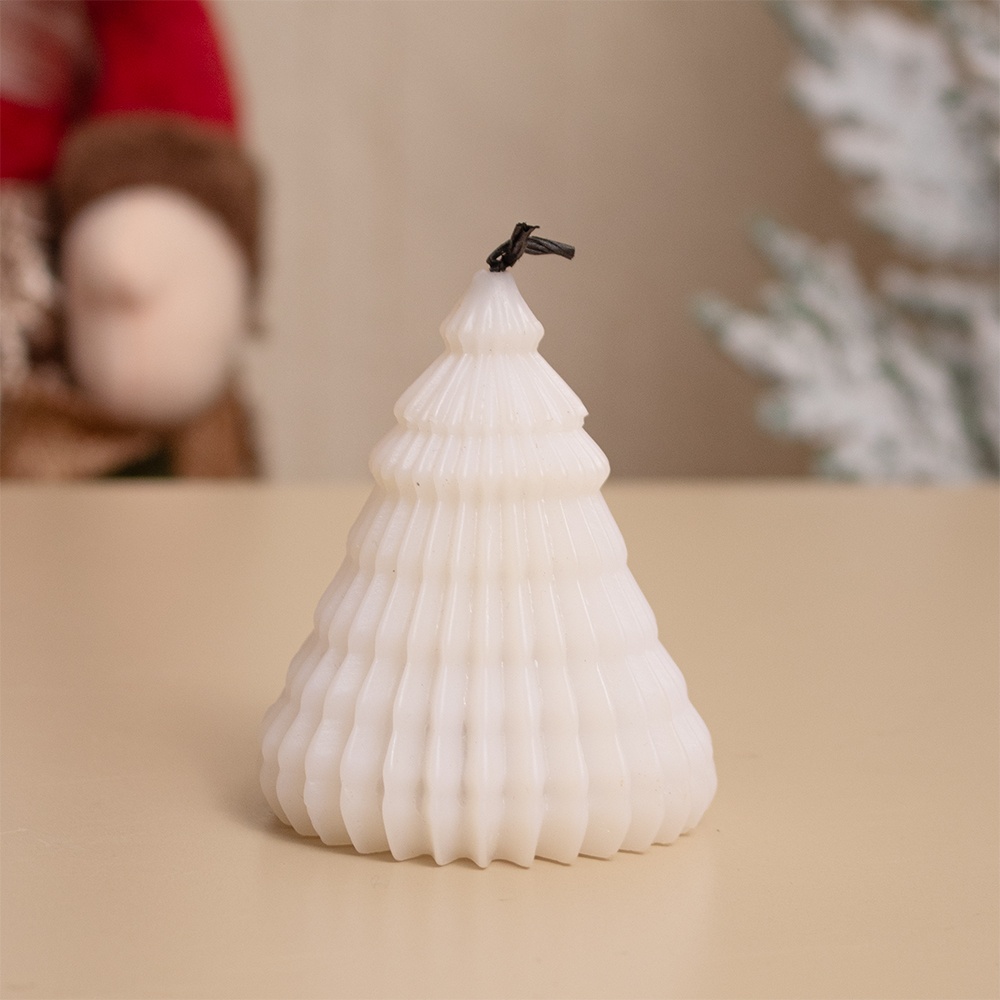 SETX6 VELAS LED DISEÑO ARBOL BLANCO 7CM PVC - 2