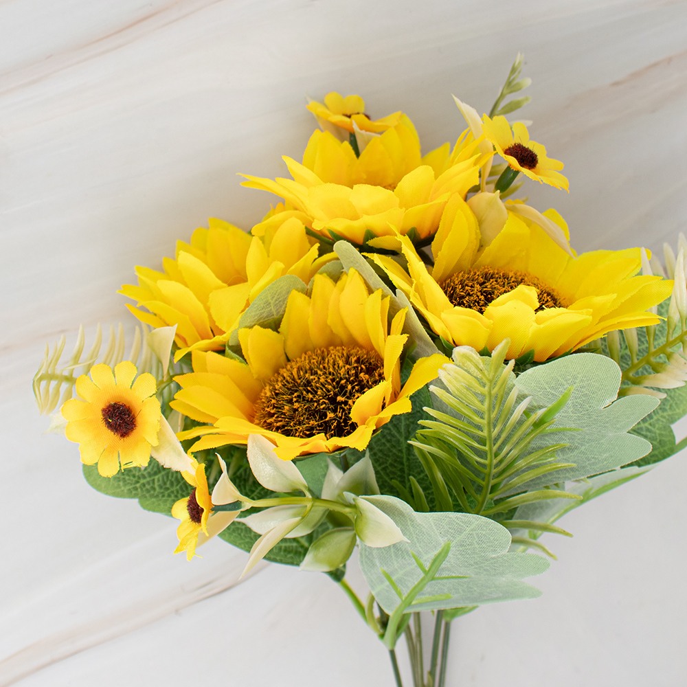Ramo De Girasoles Amarillos Mini Pvc Set x6 - 3
