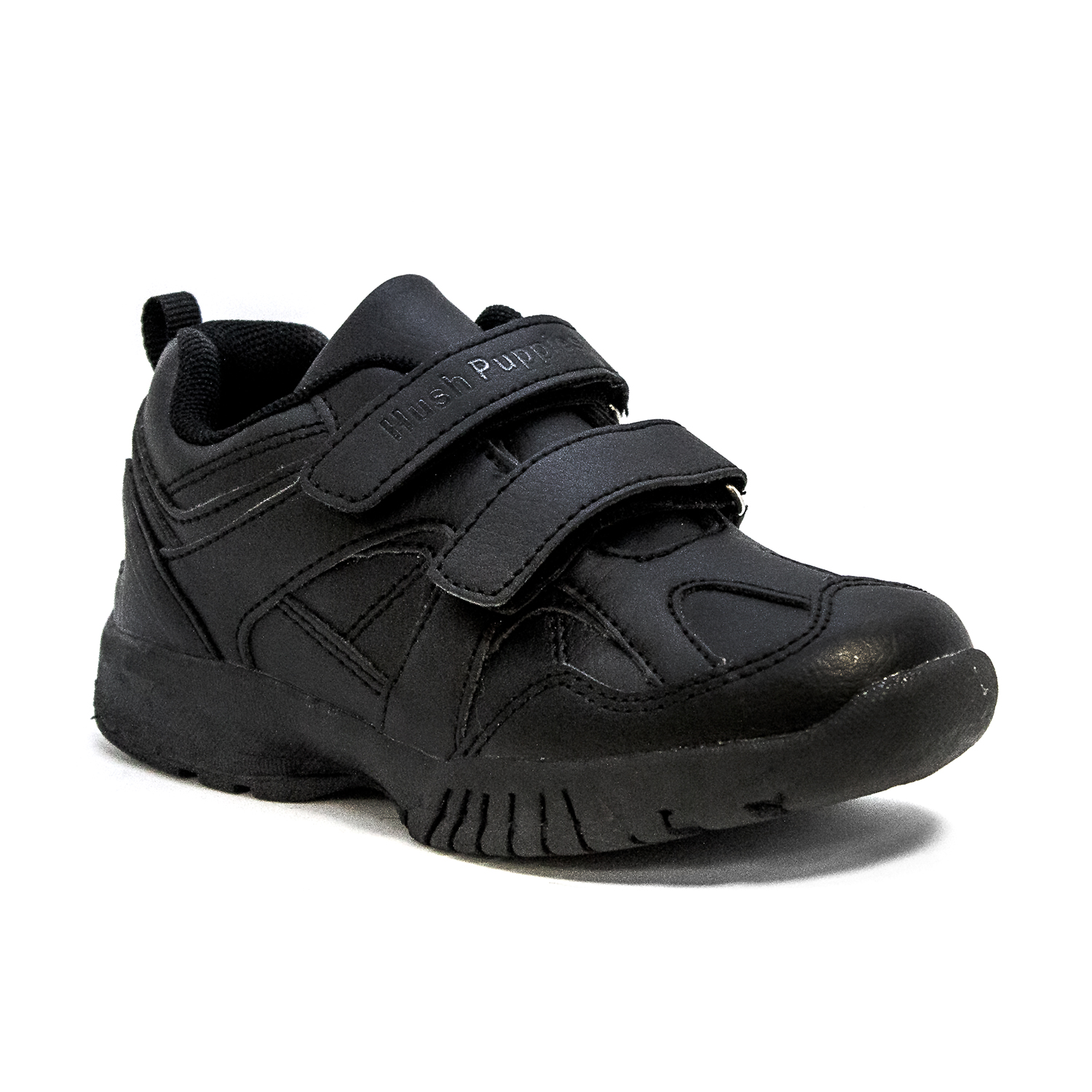 ZAPATILLA HUSH PUPPIES KIDS RACE 2 VELCROS NEGRO - 1