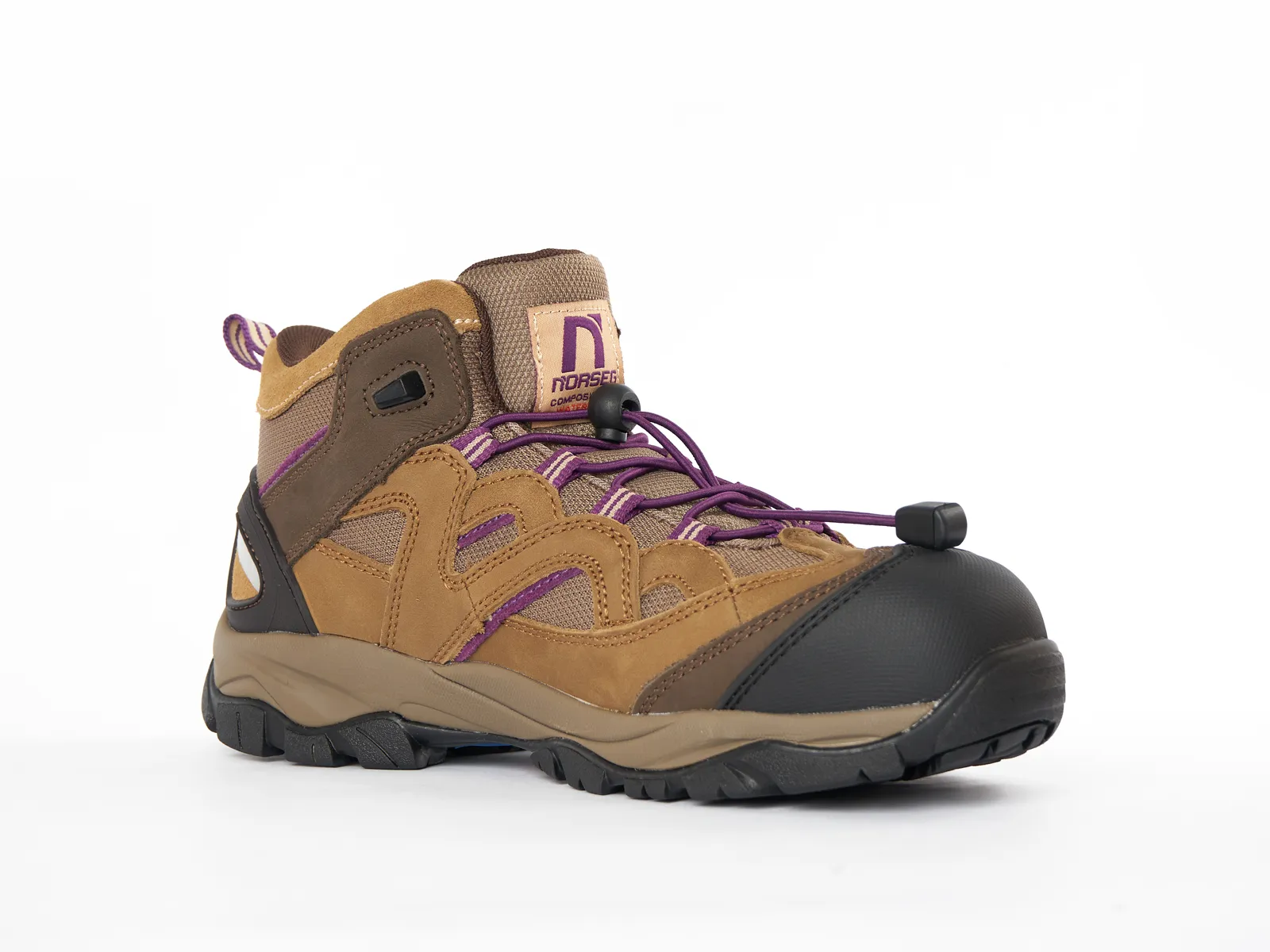 BOTA DE SEGURIDAD PARA MUJER CUERO NOBUCK KATRINA CT BEIGE NORSEG SAFETY - 1