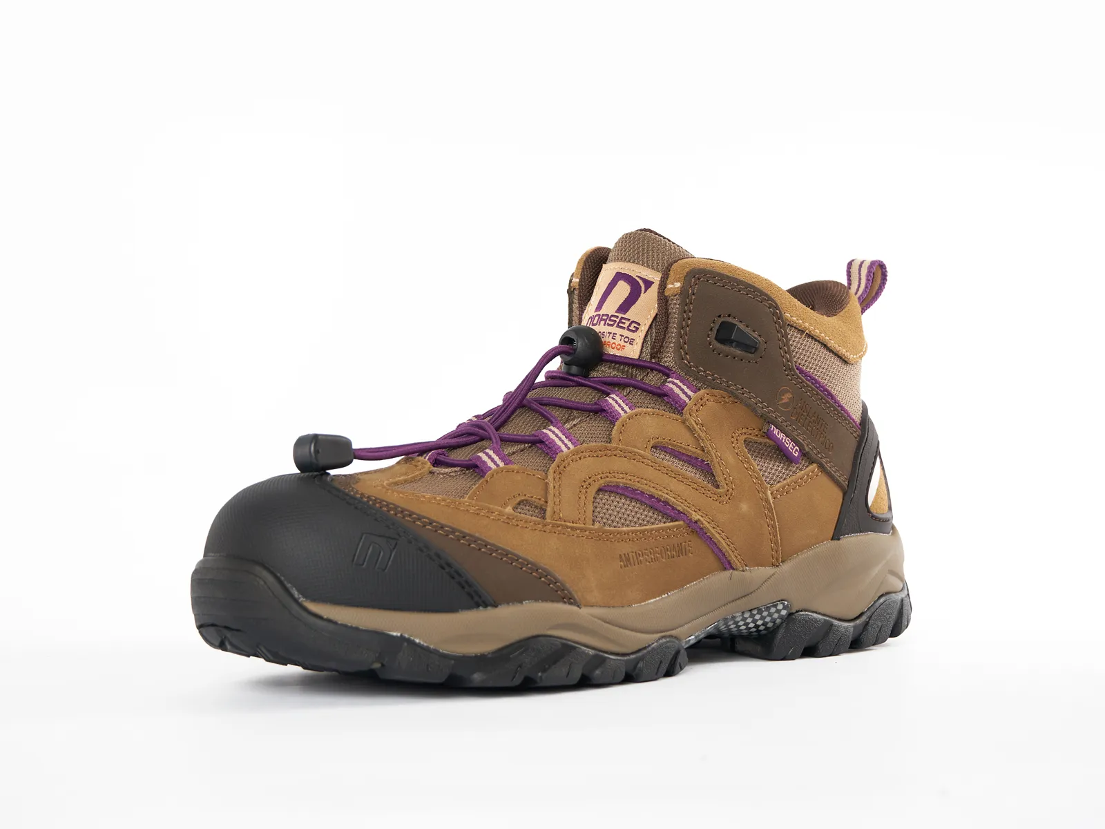 BOTA DE SEGURIDAD PARA MUJER CUERO NOBUCK KATRINA CT BEIGE NORSEG SAFETY - 2