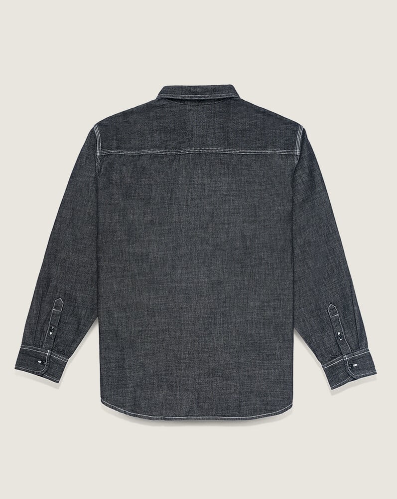 CAMISA MANGA LARGA CHAMBRAY WOVEN NEGRO VANS - 2