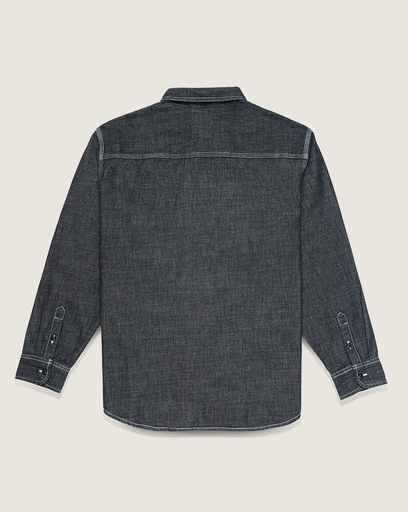 CAMISA MANGA LARGA CHAMBRAY WOVEN NEGRO VANS - 2