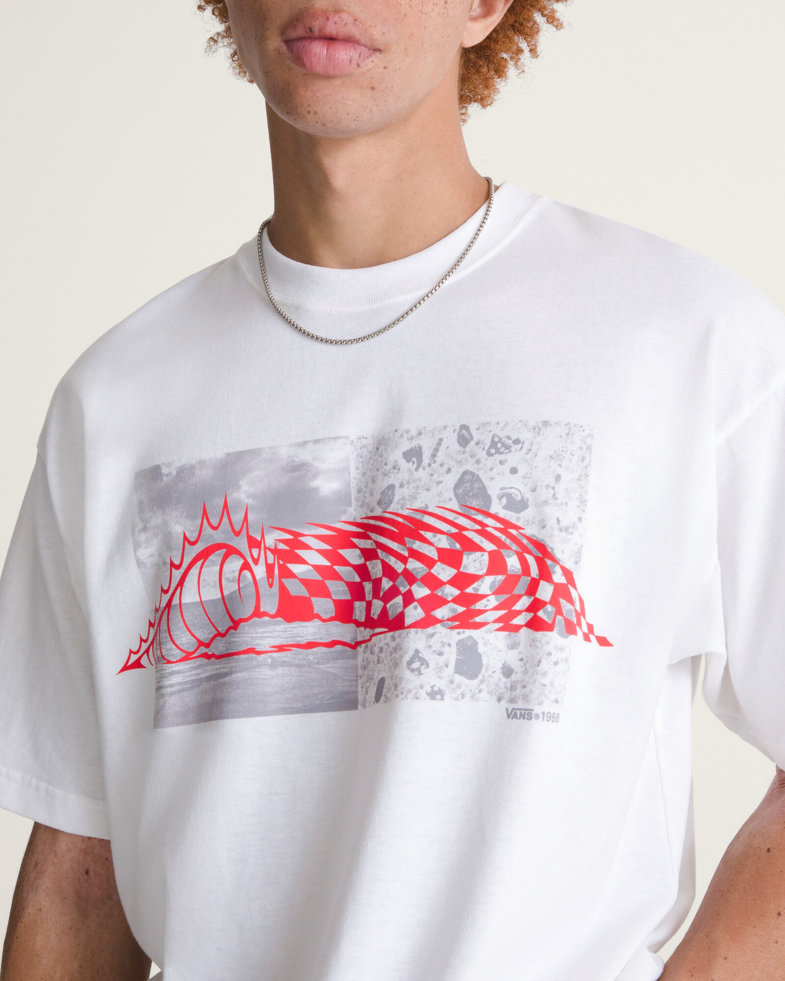 POLO MANGA CORTA WAVE CHECK BLANCO VANS - 5