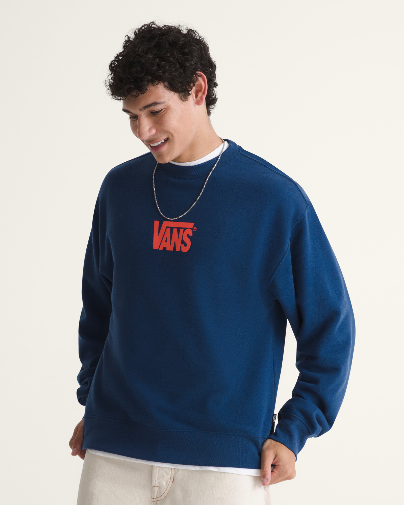 POLERÓN STRETCH LOGO CREW AZUL VANS - 3