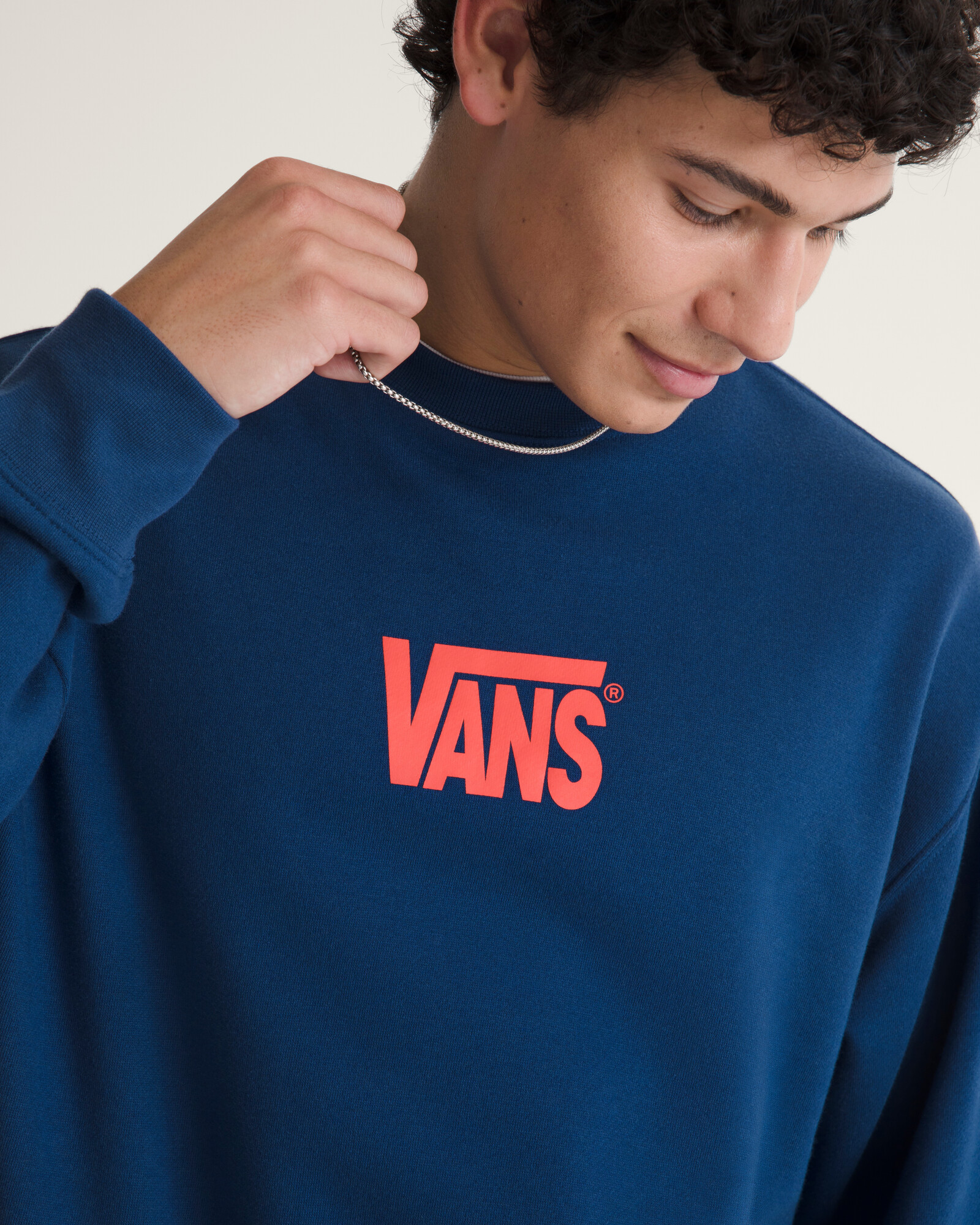 POLERÓN STRETCH LOGO CREW AZUL VANS - 5