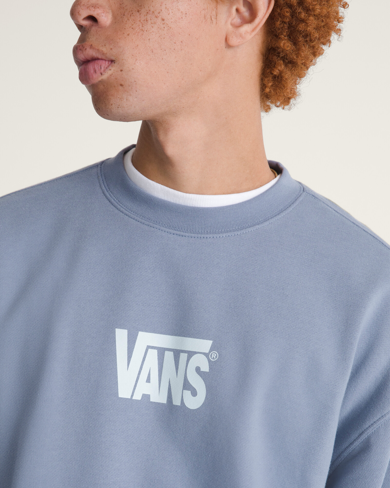 POLERÓN STRETCH LOGO CREW AZUL VANS - 5