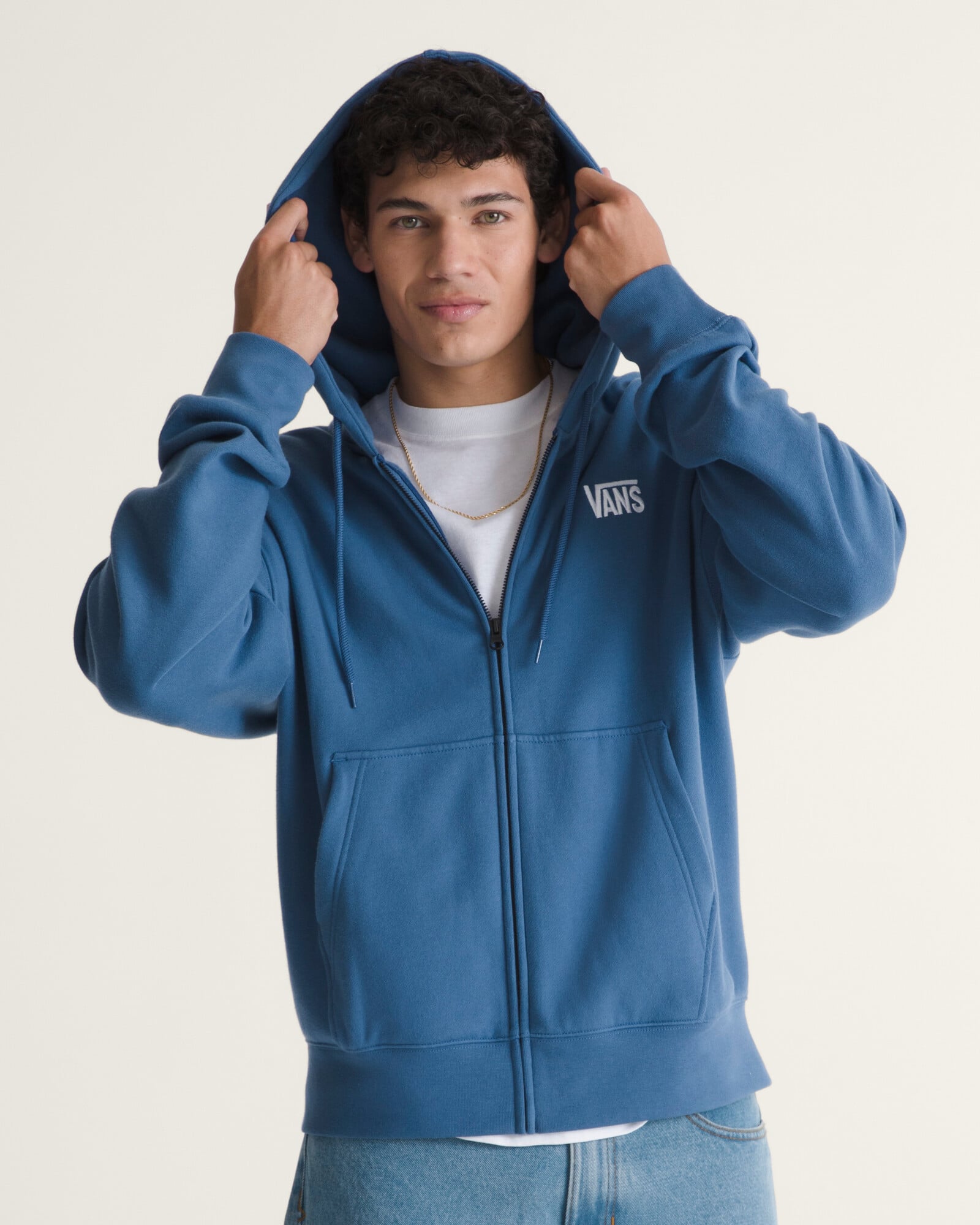 POLERÓN STRETCH LOGO ZIP AZUL VANS - 3